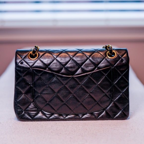 Chanel 1994 Lambskin Small Double Flap in black with 24k gold hardware! - Picture 4 of 14